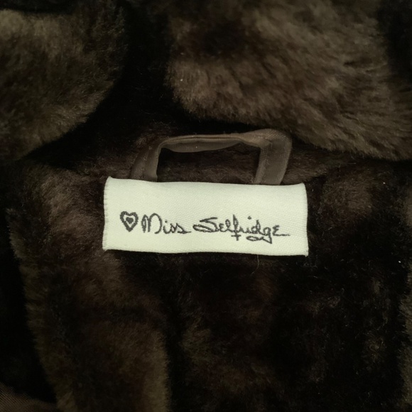Miss Selfridge UK Faux Fur Lined Short Coat Size XS - Picture 10 of 11